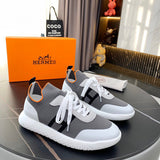 Hermès Beige Slip-On Sneakers - Angled View