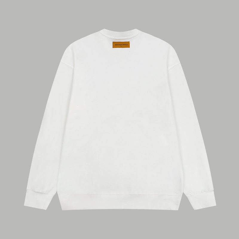 Side profile of Louis Vuitton luxury clothing with signature branding