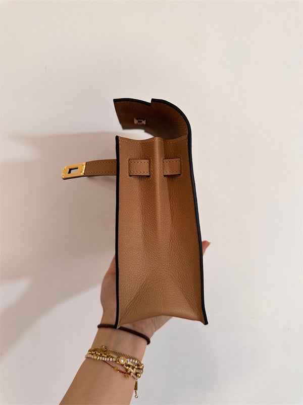  Sleek structured bag carried on shoulder