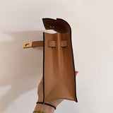 Sleek structured bag carried on shoulder