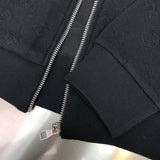 Front view of Louis Vuitton luxury clothing with signature branding