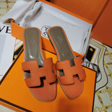 Hermès Red Espadrille Wedge Sandals - Angled View