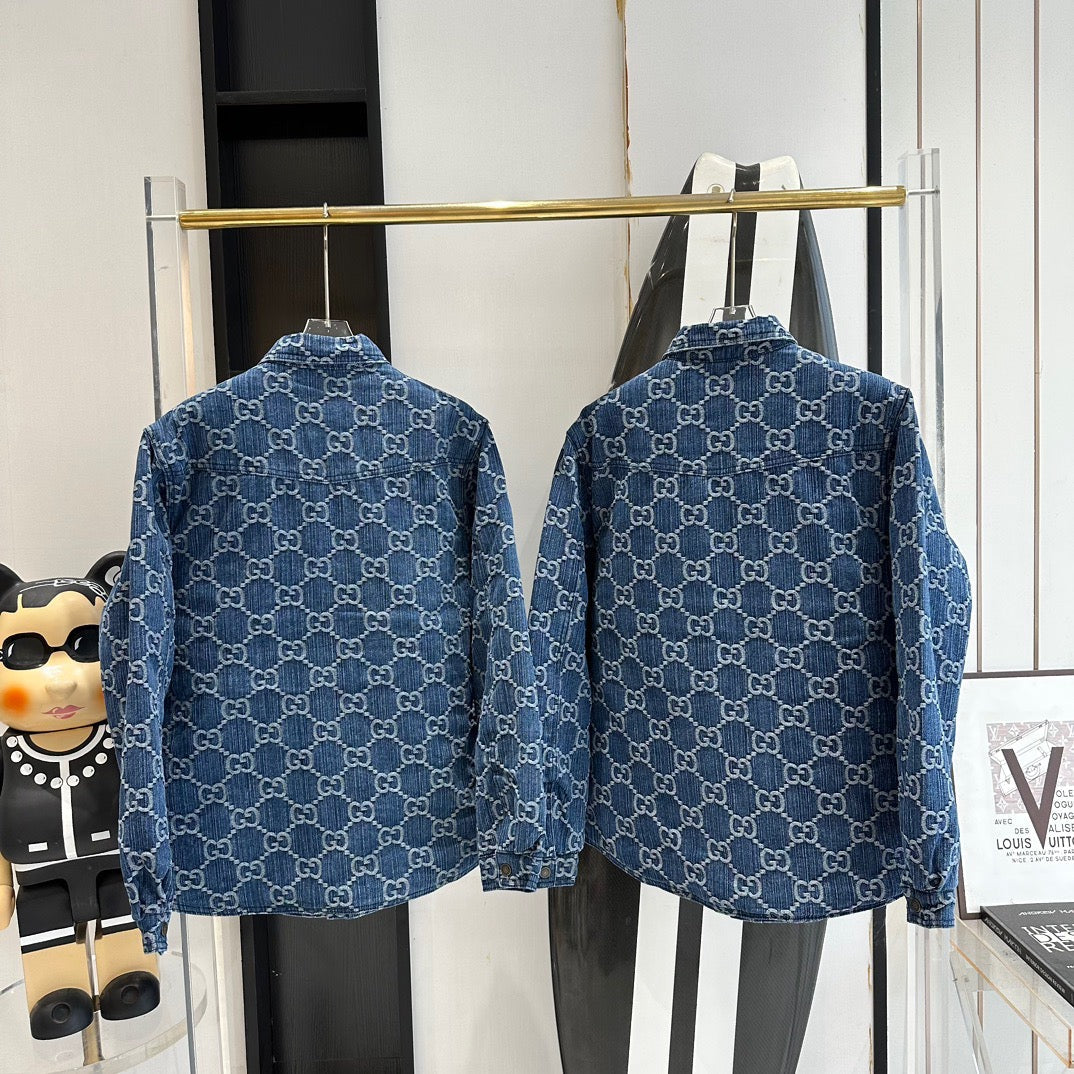 Front view of Gucci Denim Overshirt premium shirt