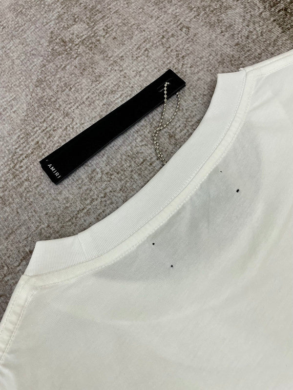 Close-up of Amiri t-shirt craftsmanship