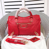 Side profile of polished statement women's handbag – women's designer-style accessory