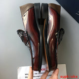 Dior Burgundy Slingback Heels - Heel Detail View
