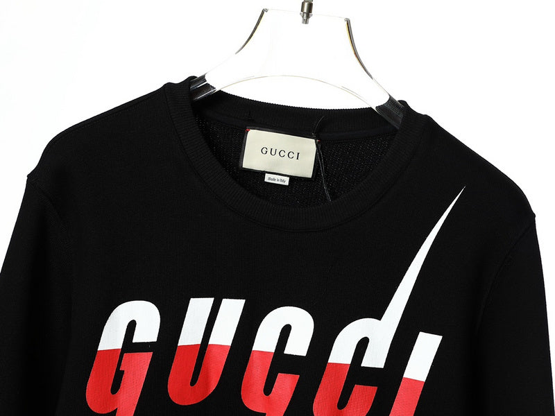 Side profile of Gucci luxury clothing with tailored silhouette