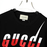 Side profile of Gucci luxury clothing with tailored silhouette