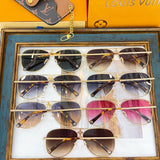Close-up detail view of Louis Vuitton unisex sunglasses