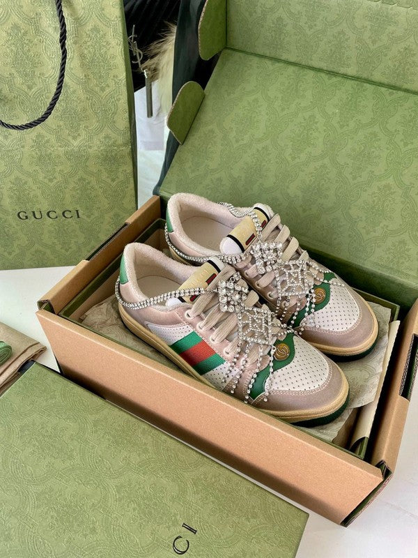 Gucci sneakers detailed view showing premium designer craftsmanship