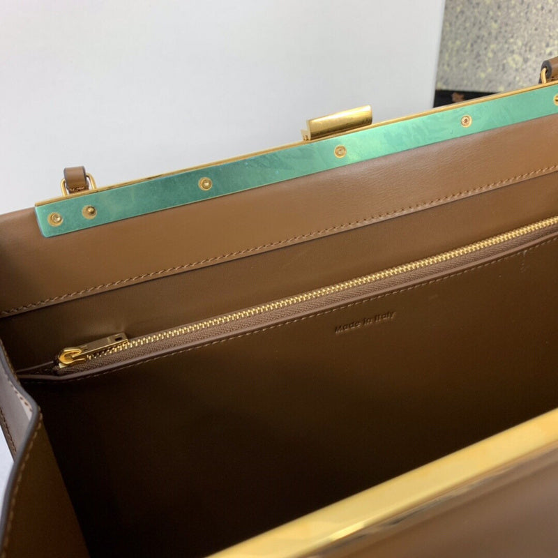 Top view of structured refined women's handbag – women's everyday handbag