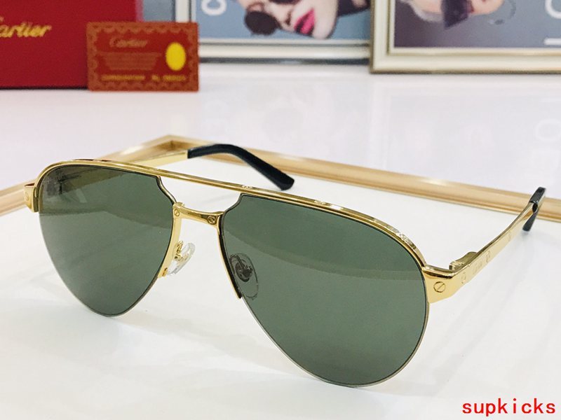 Close-up detail view of Cartier unisex sunglasses