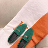 Hermès Grey Bow-Detail Flats - Sole Detail View