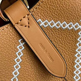 Front view of structured polished women's handbag – women's everyday handbag
