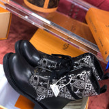 Louis Vuitton Beige Chelsea Boots - Heel Detail View