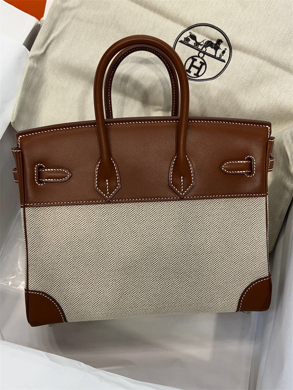 Side view of structured structured handbag