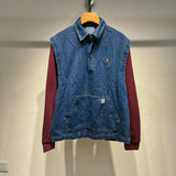 Front view of Louis Vuitton luxury clothing with logo-detail design