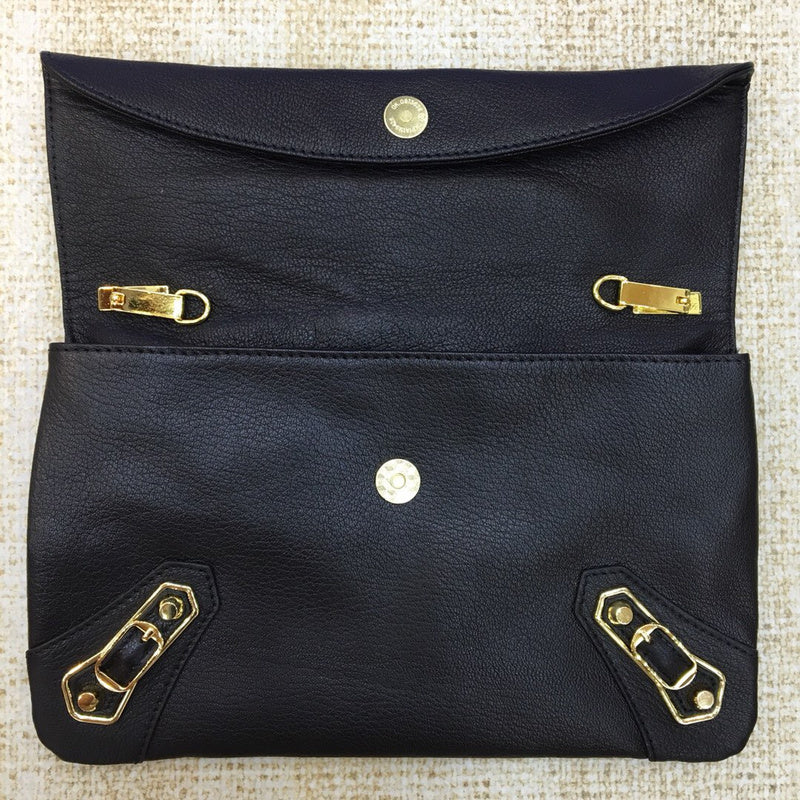 Contemporary Vegan Leather Handbag - Smooth Faux-Leather Exterior | Women's Everyday Carry Handbag #959 - interior view (image 6) of designer-inspired handbag