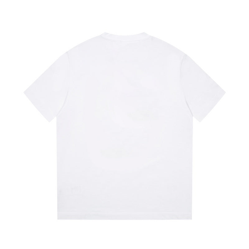 Close-up detail shot of Louis Vuitton cotton t-shirt with monogram-inspired silhouette