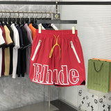 Back view of Rhude luxury clothing with logo-detail design