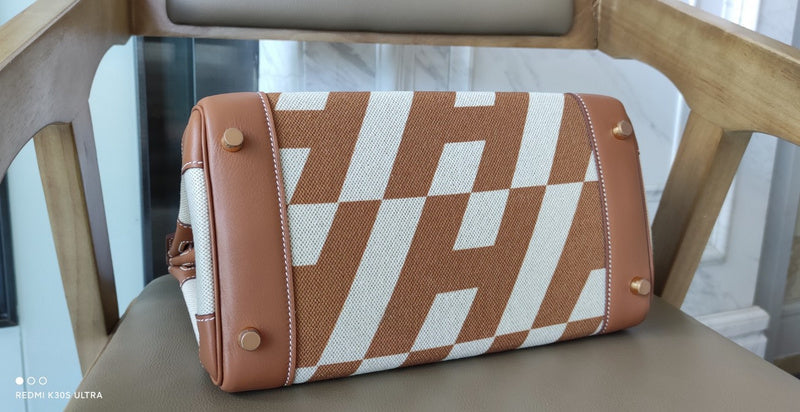 Understated bag shown from front angle