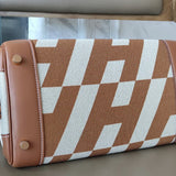 Understated bag shown from front angle