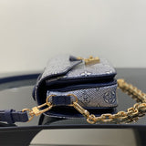  crossbody bag close-up of hardware and finish