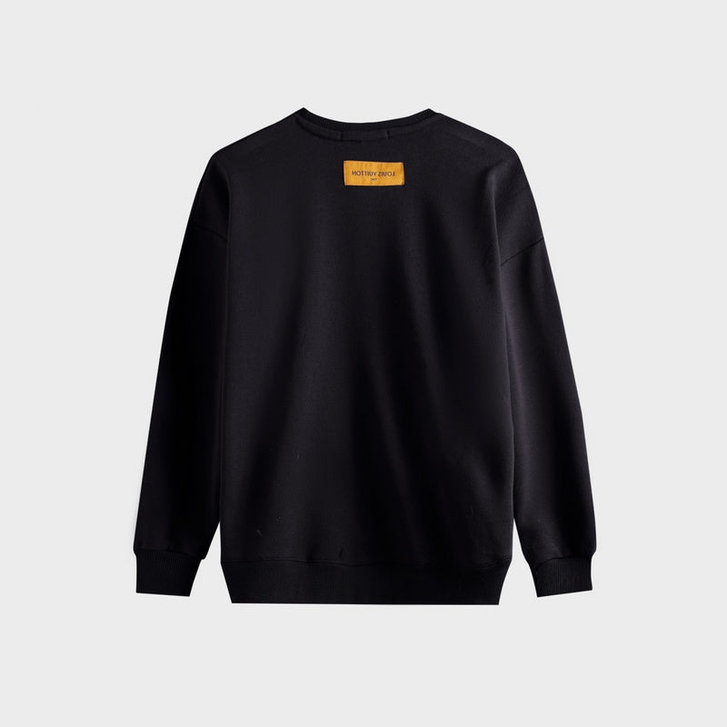 Side profile of Louis Vuitton luxury clothing with label-forward styling