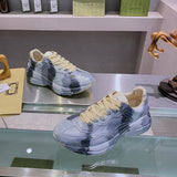 Gucci soft grey luxury sneakers view 6 bold athletic profile