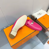 Hermès White Block Heel Sandals - Back View