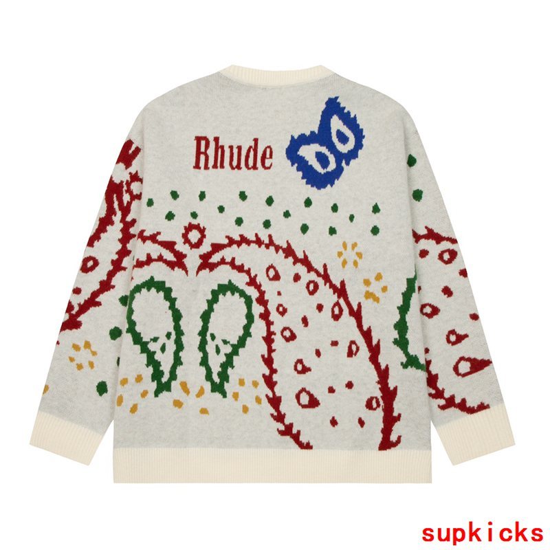 Side profile of Rhude luxury clothing with monogram-inspired silhouette