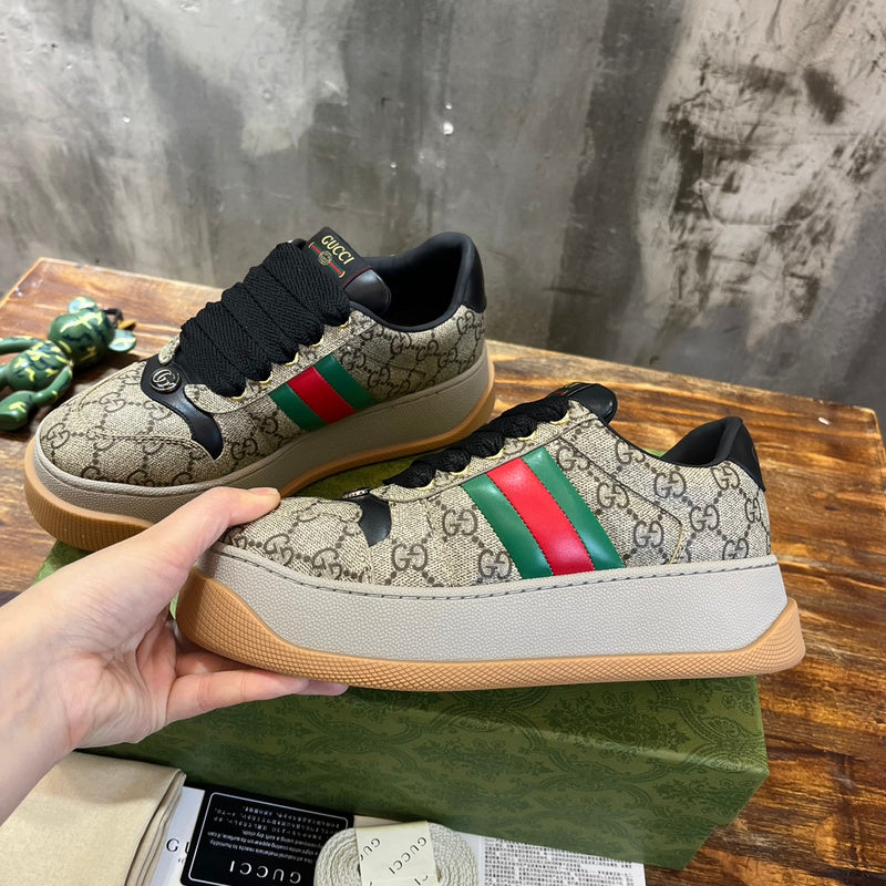 Gucci two-tone luxury sneakers view 5 sleek tonal finish