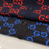 Side profile of Gucci luxury clothing with label-forward styling