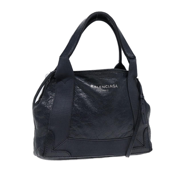 Balenciaga Navy Cabas XS Hand Bag Leather 2way Navy Silver 390346 | Luxury Canvas Tote Bag