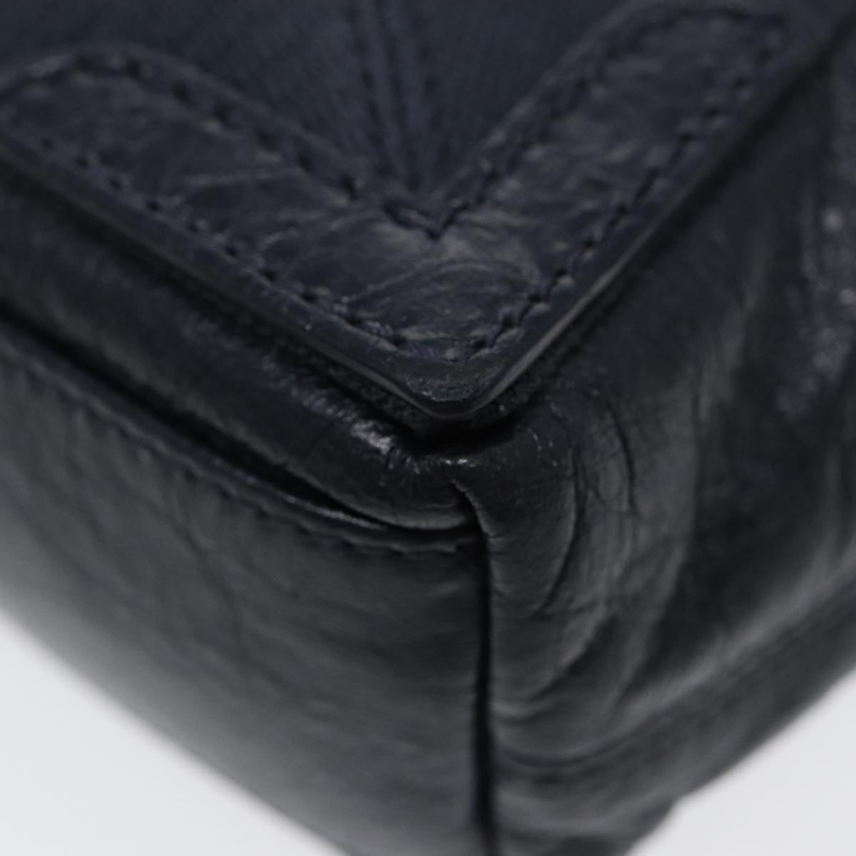 Balenciaga Navy Cabas XS Hand Bag Leather 2way Navy Silver 390346 | Luxury Canvas Tote Bag