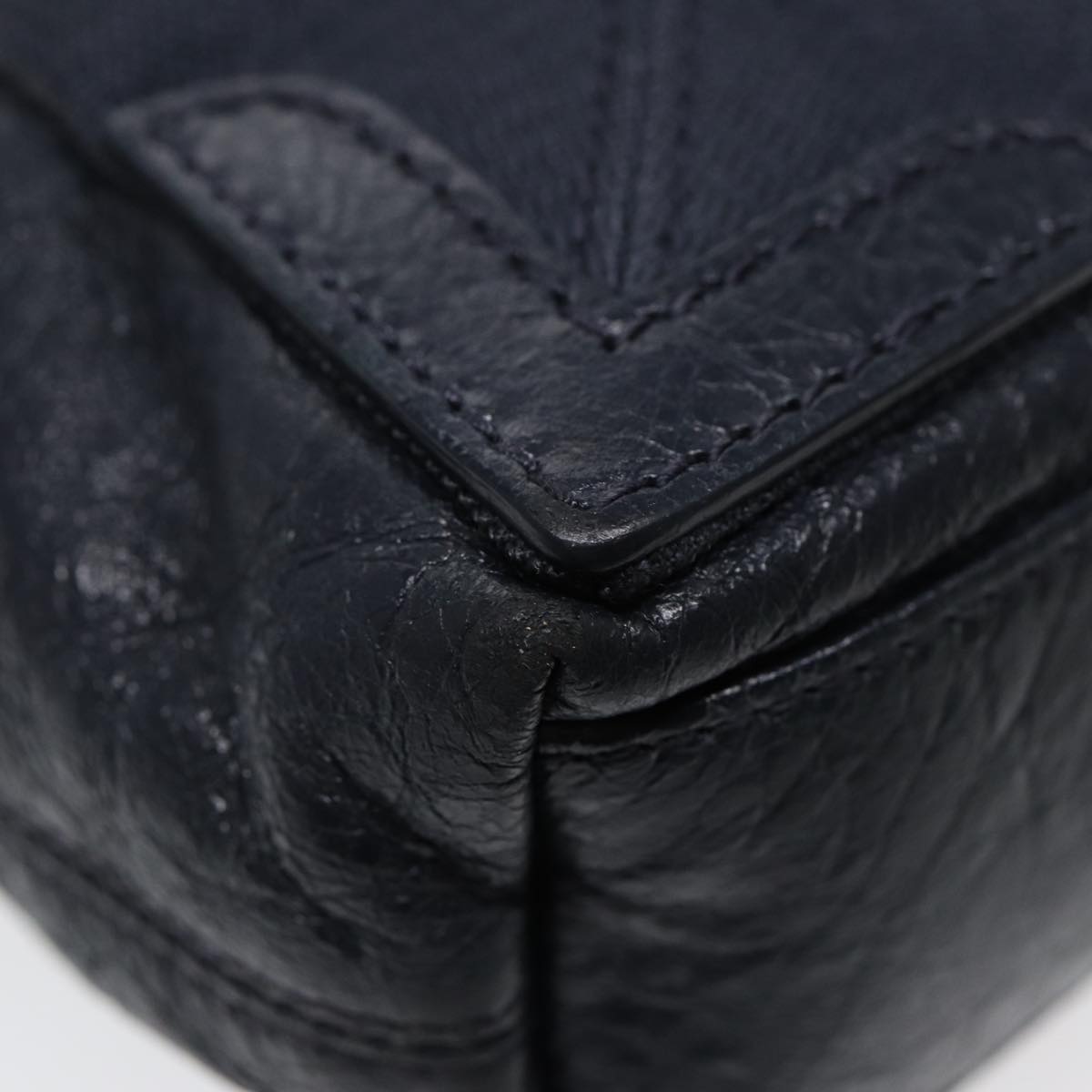 Balenciaga Navy Cabas XS Hand Bag Leather 2way Navy Silver 390346 | Luxury Canvas Tote Bag