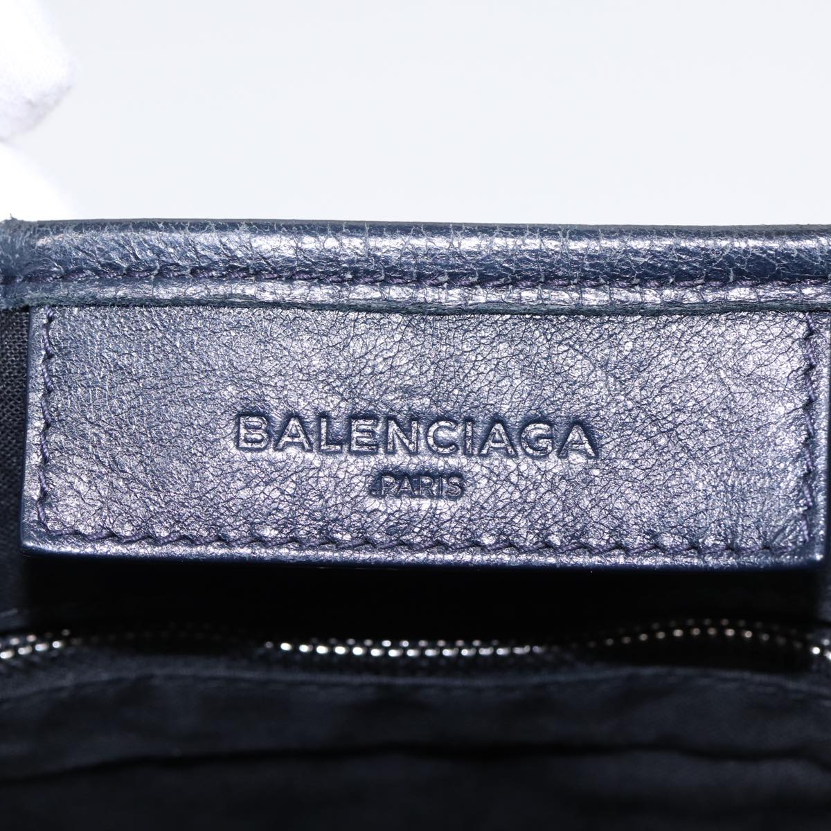 Balenciaga Navy Cabas XS Hand Bag Leather 2way Navy Silver 390346 | Luxury Canvas Tote Bag