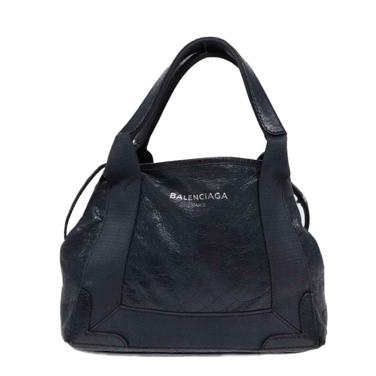 Balenciaga Navy Cabas XS Hand Bag Leather 2way Navy Silver 390346 | Luxury Canvas Tote Bag