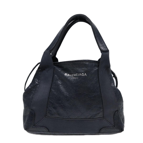 Balenciaga Navy Cabas XS Hand Bag Leather 2way Navy Silver 390346 | Luxury Canvas Tote Bag