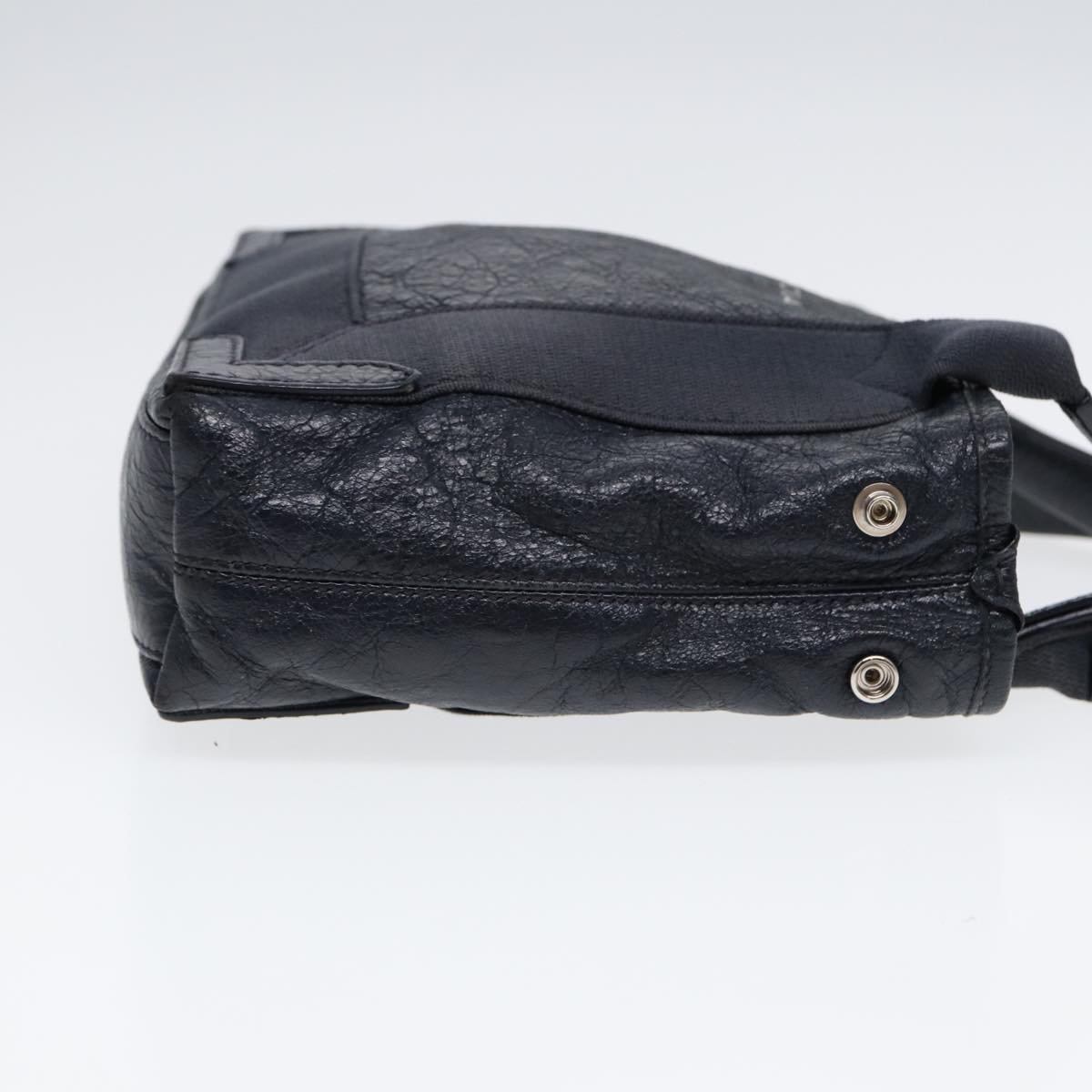 Balenciaga Navy Cabas XS Hand Bag Leather 2way Navy Silver 390346 | Luxury Canvas Tote Bag