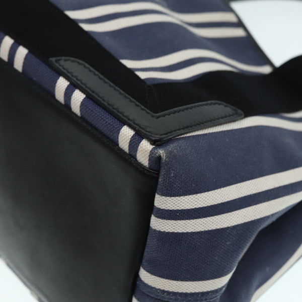 Balenciaga Navy Cabas M Hand Bag Canvas Blue Silver 339933 | Luxury Canvas Tote Bag