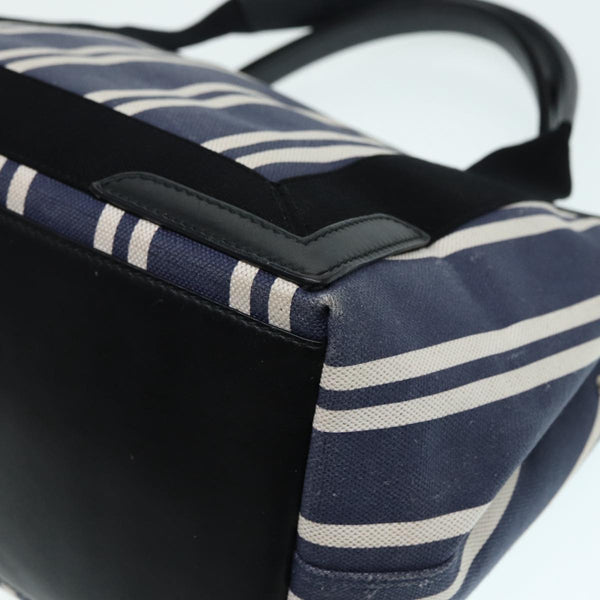 Balenciaga Navy Cabas M Hand Bag Canvas Blue Silver 339933 | Luxury Canvas Tote Bag