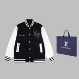 Front view of Louis Vuitton luxury clothing with contemporary cut