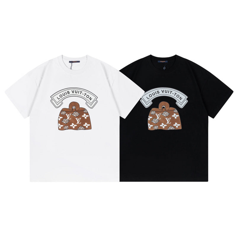 Close-up detail shot of Louis Vuitton cotton t-shirt with relaxed-fit cut