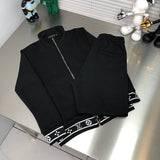 Back view of Louis Vuitton luxury clothing with signature branding