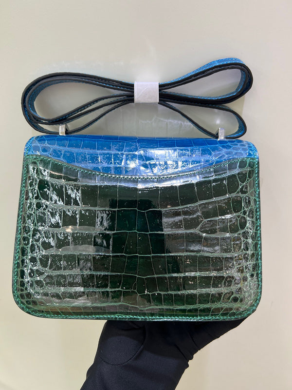 Side view of statement structured handbag