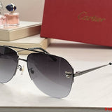 Close-up detail view of Cartier unisex sunglasses