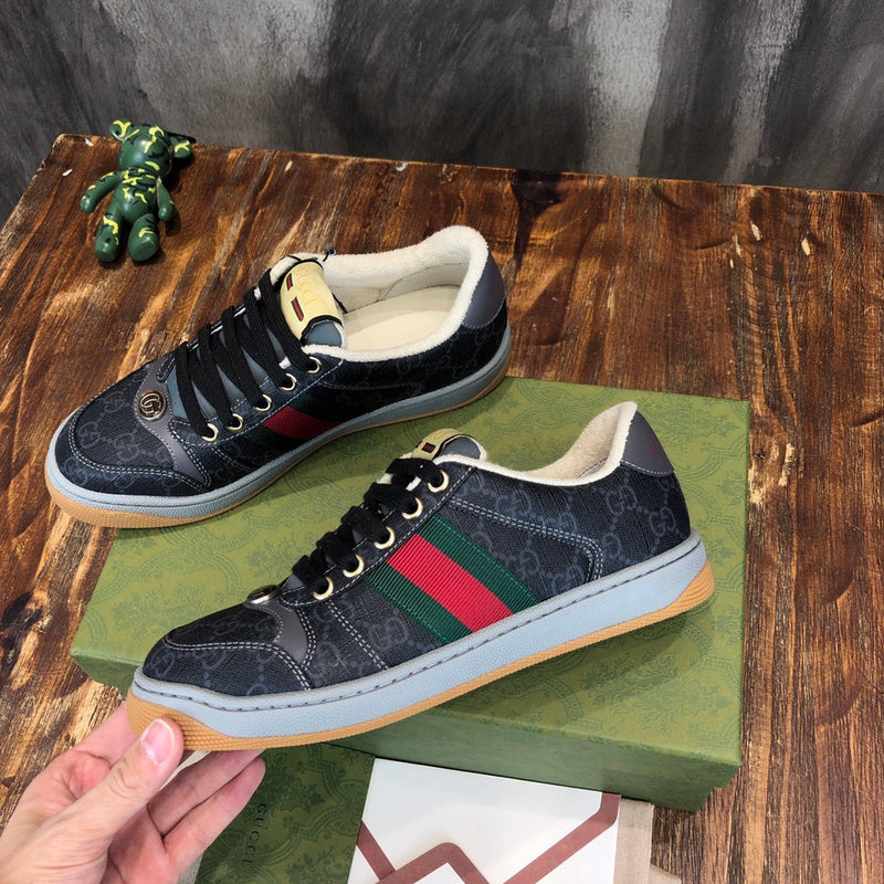 Gucci sneakers detailed view showing premium designer craftsmanship