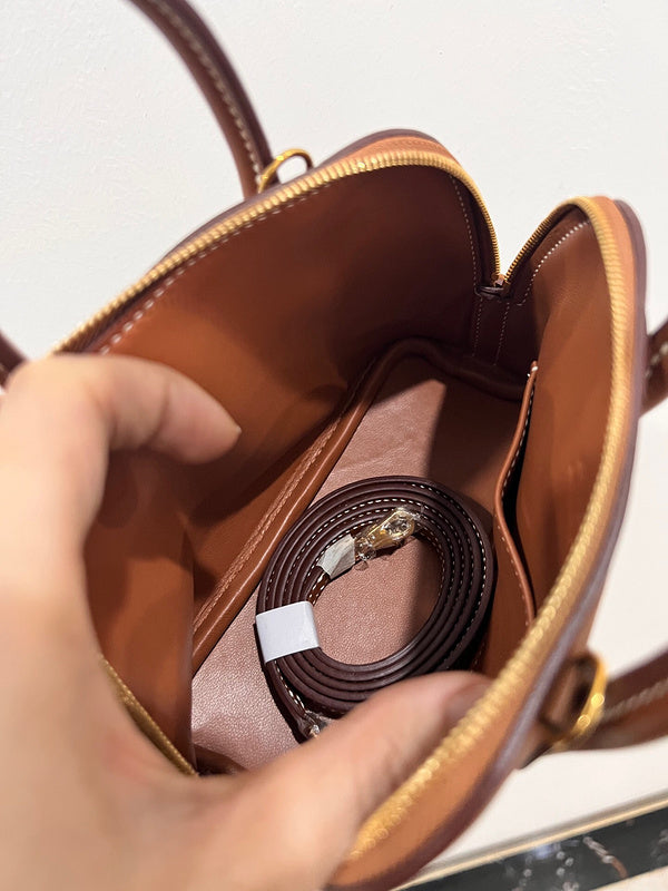 Close-up detail of structured bag design