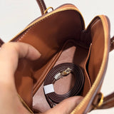 Close-up detail of structured bag design